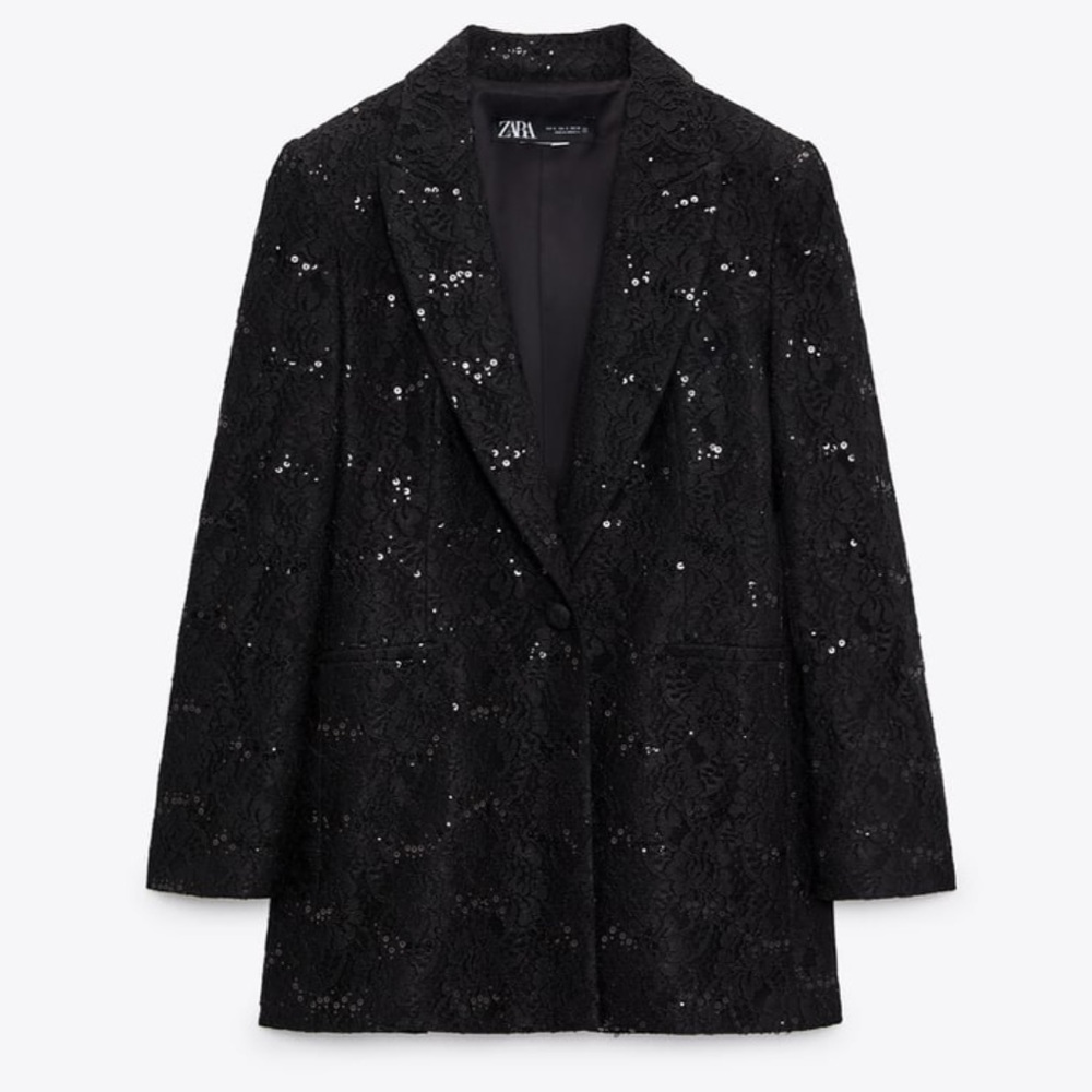 Blogger’s Fav! Zara NWT sequin lace blazer bloggers fav